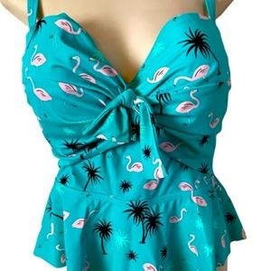 Torrid Flamingo Print Tankini Underwire padded Swimsuit 2X
